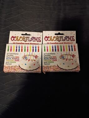 Multicolor Cake Candles with Holders